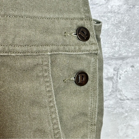 Woven Olive Green Women's Overalls Jumpsuit - Picture 3 of 15